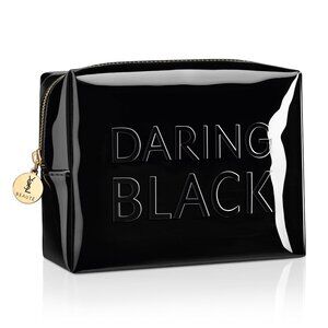 YSL Yves Saint Laurent Daring Black Makeup Bag Pouch Cosmetics Shiny Black
